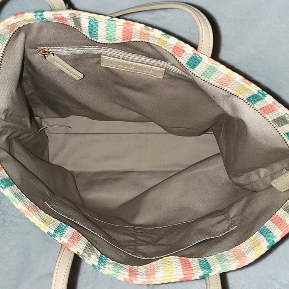 Talbots Rainbow Striped Zipper Top Tote - Picture 8 of 14